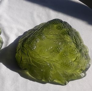 Indiana Glass "Loganberry" 2 Green candy dis